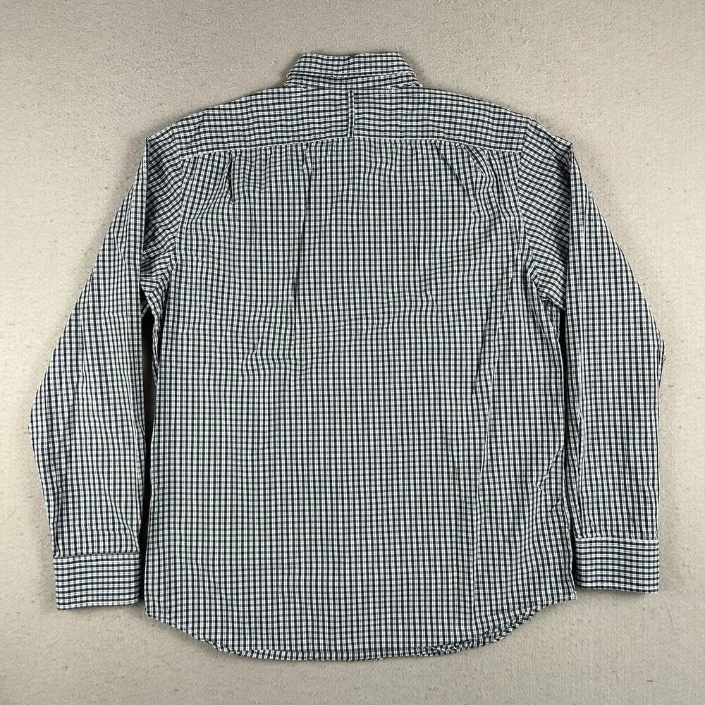 Banana Republic Shirt L Green Plaid‎ Long Sleeve Soft Wash Collared Button Down